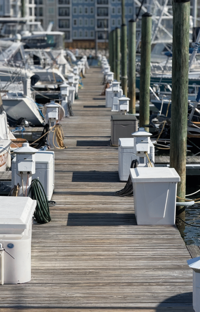 row of boats on docks